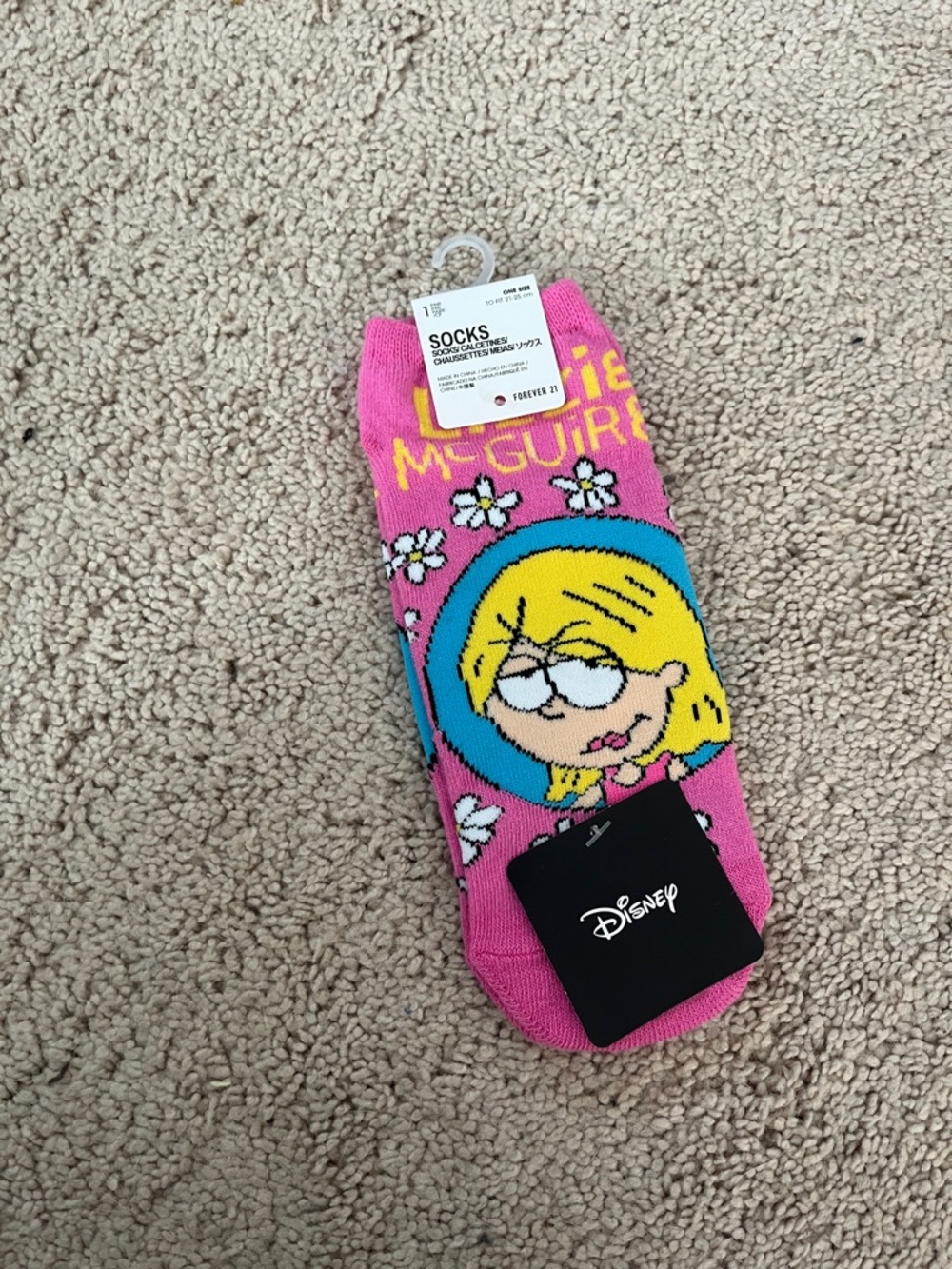 Disney Pink Lottie McGuire Graphic Crew Socks